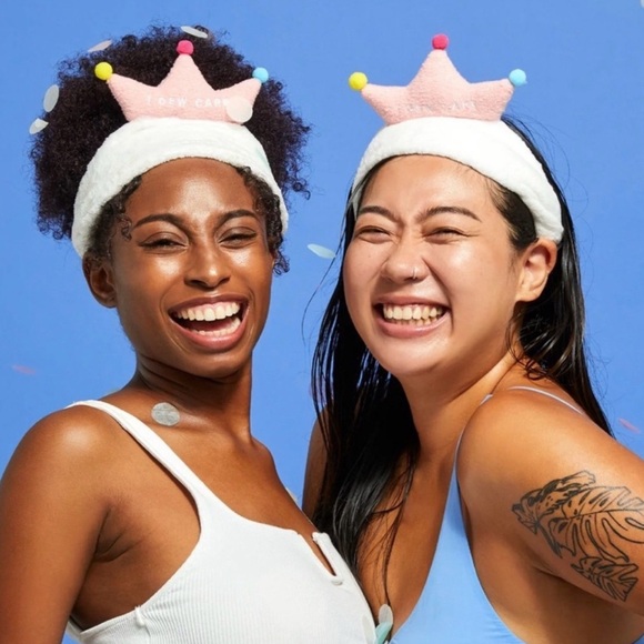 I Dew Care Pink and White Crown Headband - Picture 3 of 5